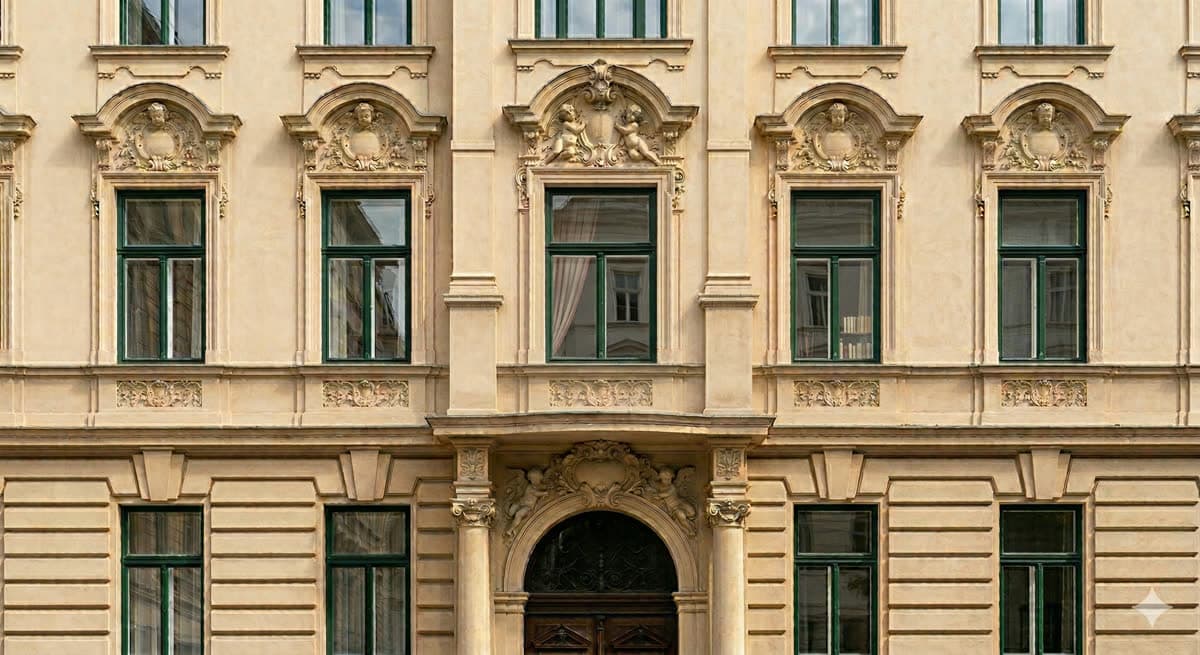 Historische Fassade mit B-ThermIQ Invisible Beschichtung